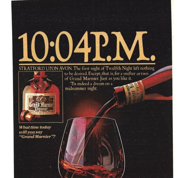 Grand Marnier Liqueur France Brandy Glass 1980s Vintage Print Ad 9 inch - Picture 2 of 4